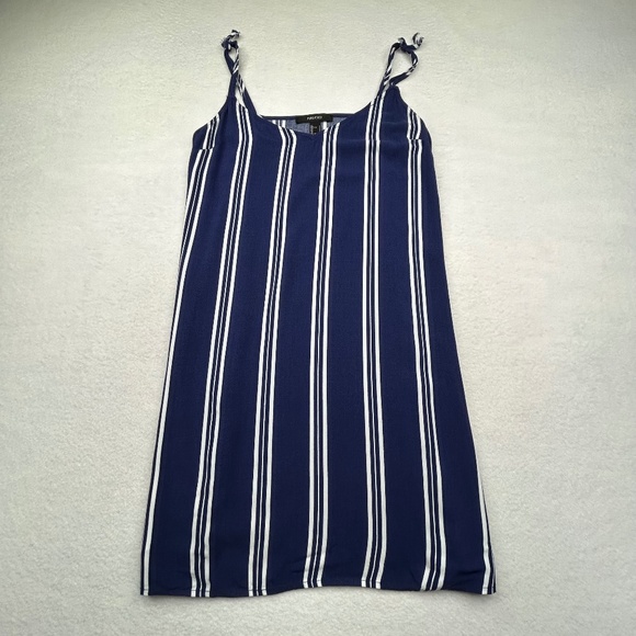 Forever 21 Women's Juniors Striped Cami Mini Dress Size Small Blue White Stripes - Picture 1 of 10